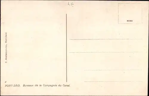 Ak Port Said Ägypten, Office of the Suez Canal Company