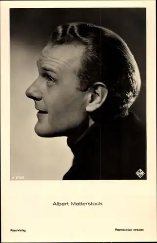 Ak Schauspieler Albert Matterstock, Portrait im Profil