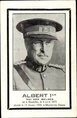 Ak Albert I. Roi des Belges, Uniform