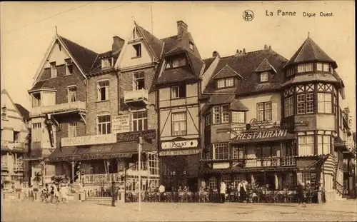 Ak La Panne De Panne Westflandern, La Digue Ouest, Restaurant