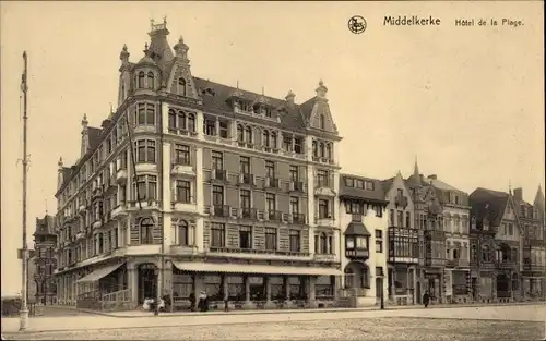 Ak Middelkerke Westflandern, Hotel de la Plage et Digue
