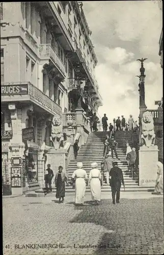 Ak Blankenberghe Blankenberge Westflandern, L'Escalier des Lions