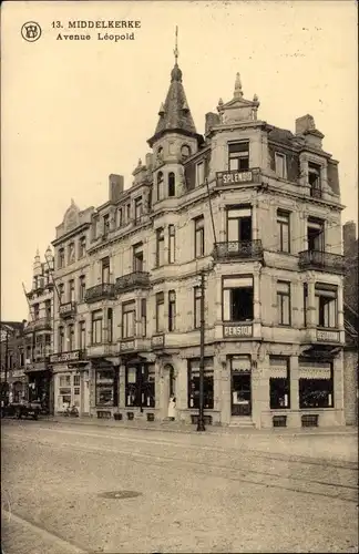 Ak Middelkerke Westflandern, Avenue Leopold, Pension