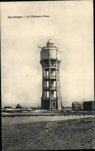 Ak Zeebrugge Westflandern, Le Chateau d'eau