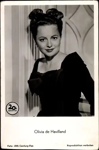 Ak Schauspielerin Olivia de Havilland, Portrait