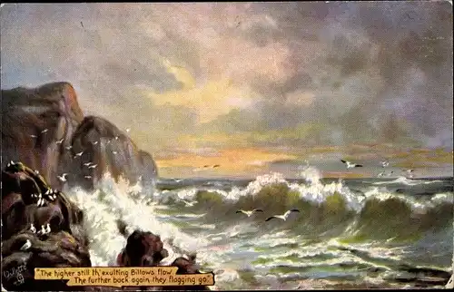 Ak Rough Seas, Brandung, The higher still the exculting Billow flow...