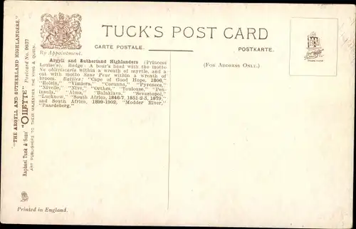 Künstler Ak Payne, H., Argyll and Sutherland Highlanders, A Company in marching order