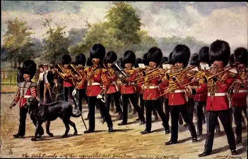 Künstler Ak Payne, Harry, The Irish Guards, Regimental pet Brian Boru