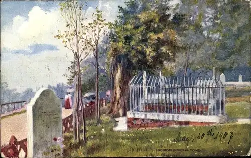 Ak Harrow on the Hill London England, Byron's Tomb