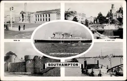 Ak Southampton Hampshire England, Dampfer Queen Mary, Hafenpartie, Turm