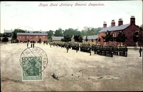 Ak Royal Field Artillery General Inspection, Britische Soldaten