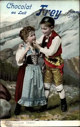 Ak Kinder in schweizerischer Tracht, Appenzeller Tracht