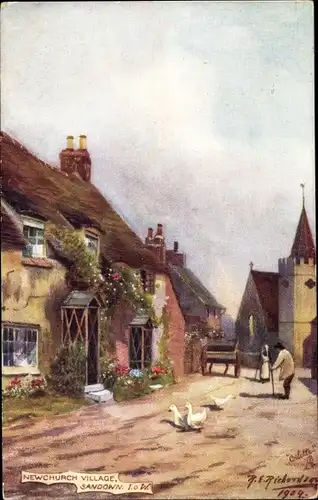 Künstler Ak Richardson, R. E., Sandown Isle of Wight England, Newchurch Village