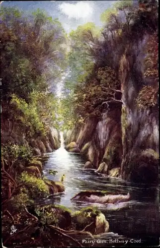 Ak Fairy Glen, Bettws y Coed, Tuck 1724, Feenteich