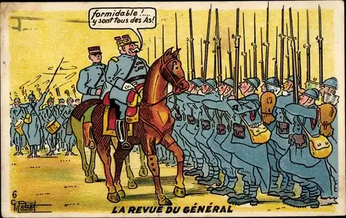 Künstler Ak La Revue du General, französische Soldaten