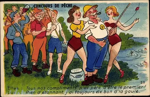 Ak Concours de Peche, Preisangeln, Sieger