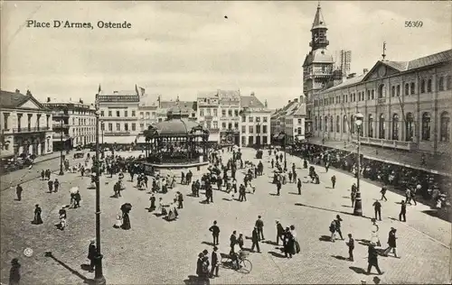 Ak Oostende Ostende Westflandern, Place d'Armes