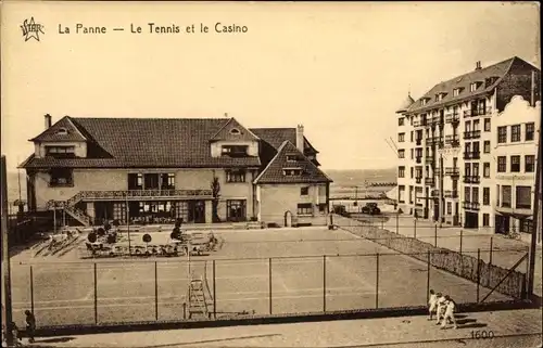 Ak La Panne De Panne Westflandern, Le Tennis et le Casino
