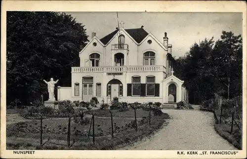 Ak Nunspeet Gelderland, R. K. Kerk St. Franciscus