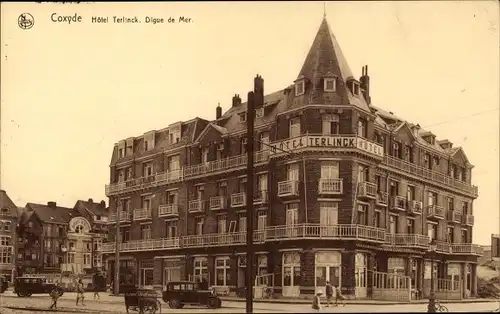 Ak Coxyde Bains Westflandern, Hotel Terlinck, Digue de Mer