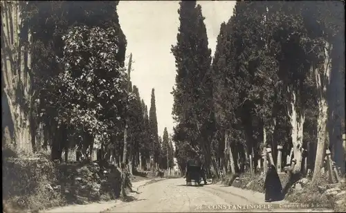 Ak Konstantinopel Istanbul Türkei, Cimetiere turc a Scutari, Friedhof, Frau