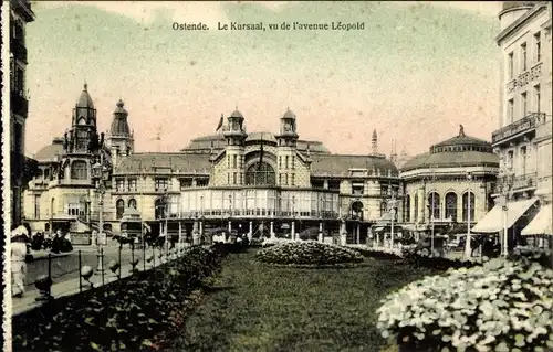 Ak Oostende Ostende Westflandern, Le Kursaal, vu de l'Avenue Leopold