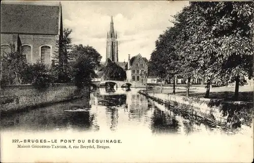 Ak Bruges Brügge Flandern Westflandern, Le Pont du Beguinage