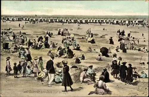 Ak Oostende Ostende Westflandern, Les Jeux sur la Plage