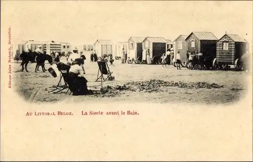 Ak Westflandern, Au Littoral Belge, La Sieste avant le Bain