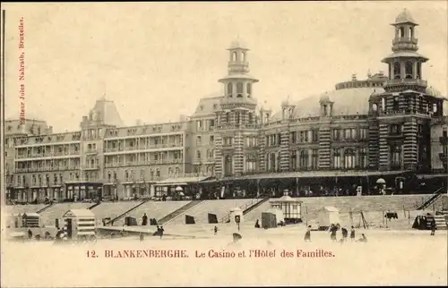 Ak Blankenberghe Blankenberge Westflandern, Le Casino et l'Hotel des Familles