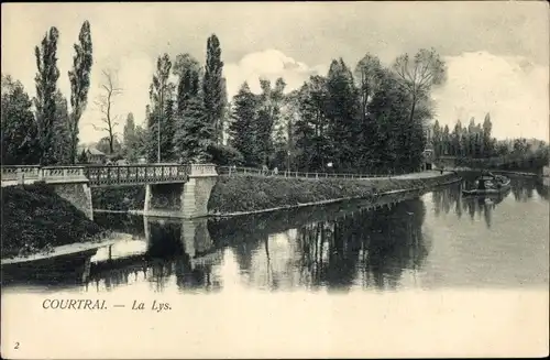 Ak Kortrijk Courtrai Westflandern, La Lys