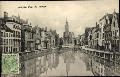 Ak Bruges Brügge Flandern Westflandern, Quai du Miroir