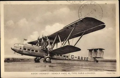 Ak Avion Hendley Page type 42, Hengist, G AAXE, Imperial Airways London