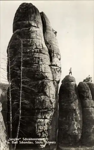 Ak Ostrau Bad Schandau in Sachsen, Schrammsteine, Jungfer