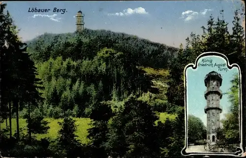 Ak Löbau in Sachsen, Löbauer Berg, König Friedrich August Turm