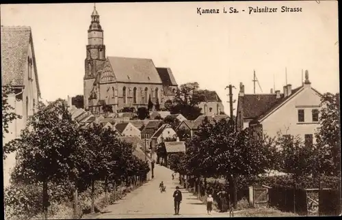 Ak Kamenz Sachsen, Pulsnitzer Straße, Kirche