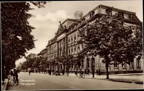 Ak Darmstadt in Hessen, Hauptpost