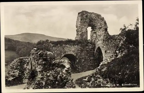 Ak Arnsberg im Sauerland Westfalen, Schlossruine