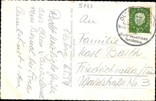 Ak Olsberg im Sauerland, Kirche, Panorama, Ortsansicht