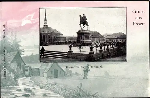 Künstler Ak Essen im Ruhrgebiet, Kaiser Wilhelm Denkmal