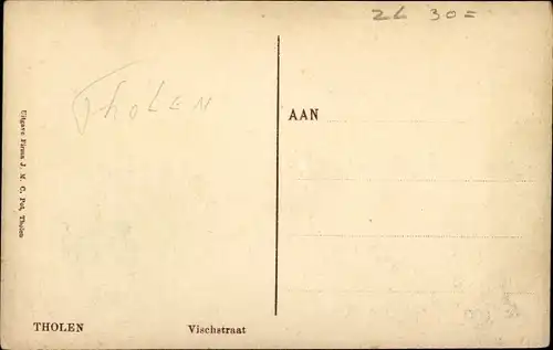 Ak Tholen Zeeland Niederlande, Vischstraat, Petroleum te Koop