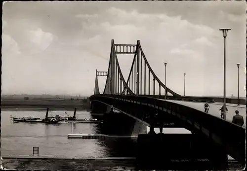 Ak Uerdingen Krefeld am Niederrhein, Rheinbrücke