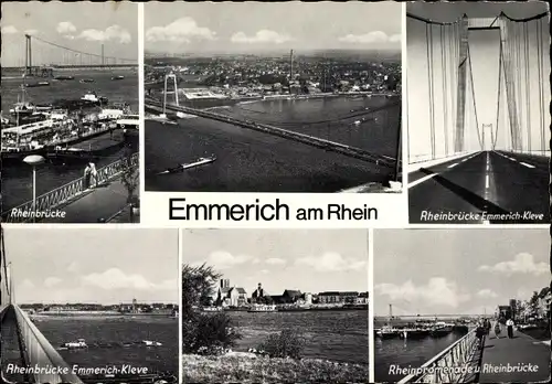 Ak Emmerich am Niederrhein, Rheinbrücken, Rheinpromenade