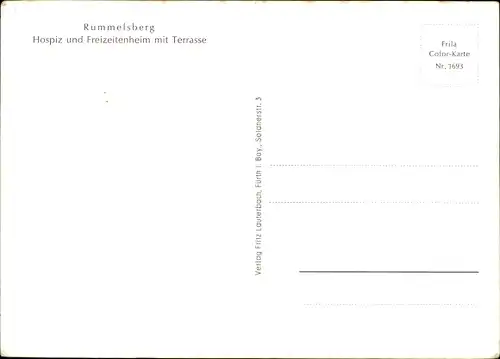 Ak Schwarzenbruck in Mittelfranken Bayern, Anstalten Rummelsberg, Hospiz, Freizeitenheim