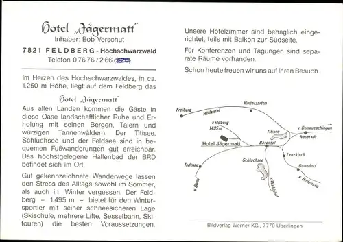 Ak Feldberg im Schwarzwald, Hotel Jägermatt, Zimmer, Speisesaal