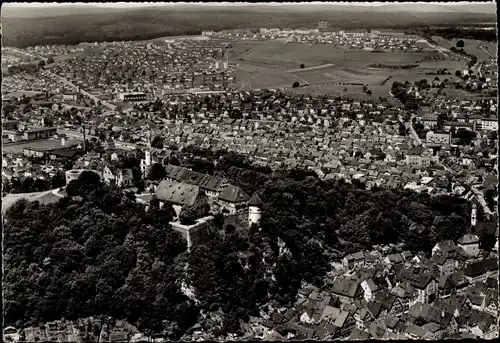 Ak Heidenheim an der Brenz Württemberg, Fliegeraufnahme, Schloss Hellenstein