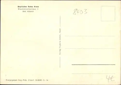 Ak Bad Abbach an der Donau Niederbayern, Bayerisches Rotes Kreuz Rheumakrankenhaus II