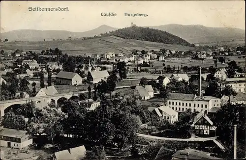 Ak Seifhennersdorf Sachsen, Panorama mit Lausche, Burgsberg
