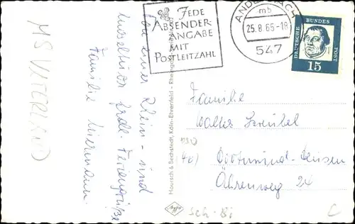 Ak Ehrenbreitstein Koblenz am Rhein, Ausflugsschiff MS Vaterland