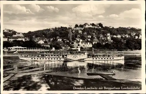 Ak Dresden Loschwitz, Berggasthaus Loschwitzhöhe, Elbdampfer Dresden